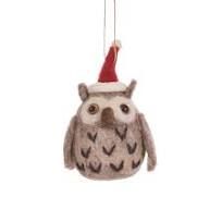 Owl in Hat Felt Decoration