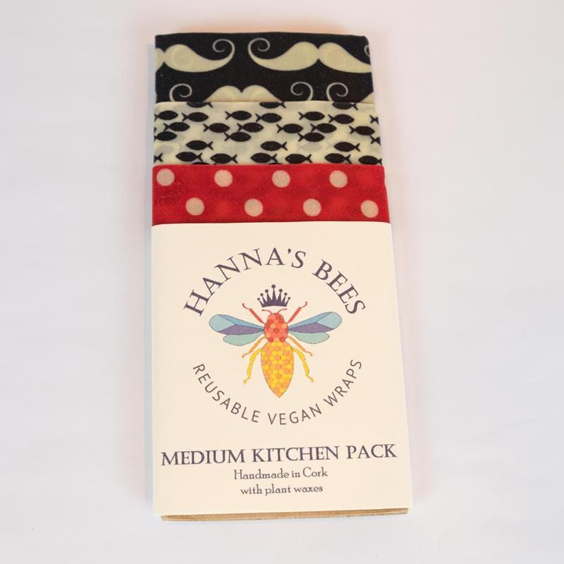 Hanna&#39;s Bees Reusable vegan wraps medium kitchen pack