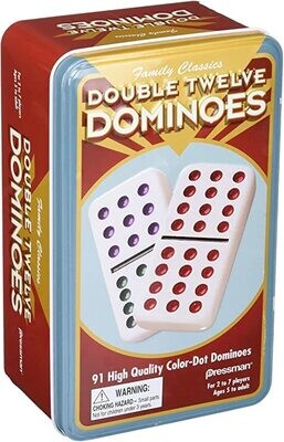 Pressman Double Twelve Dominoes - Tin