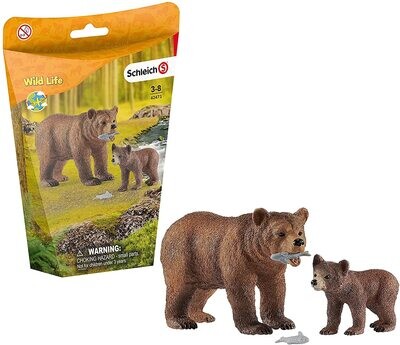 Schleich Wild Life Grizzly Bear Mother With Cub