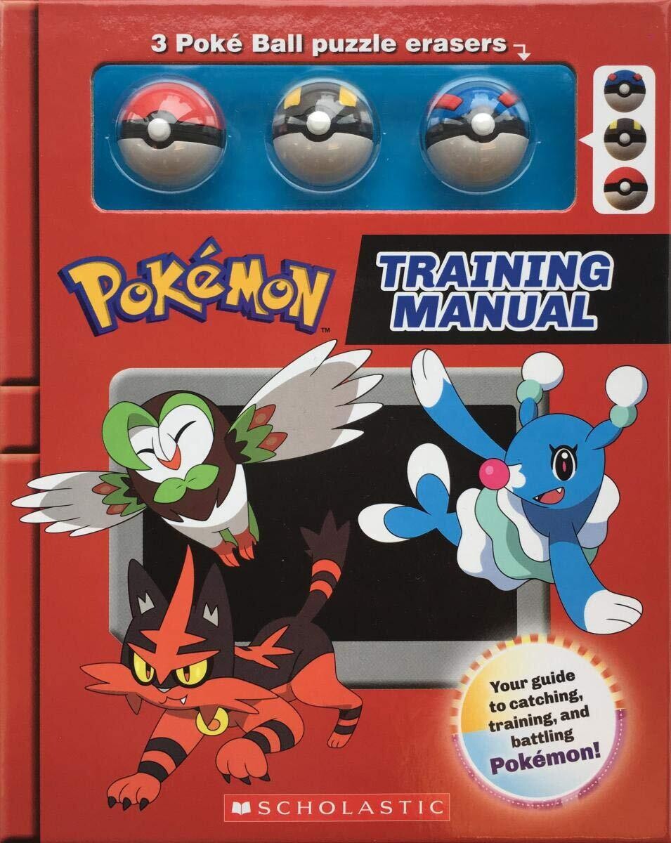 Pokemon Training Manual With 3 Poke Ball Puzzle Erasers