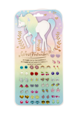 Great Pretenders Whimisical Unicorn Sticker Earrings 30 Pairs