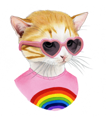 Tattly Rainbow Kitten Tattoo
