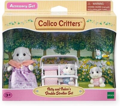 Calico Critters Patty & Paden's Double Stroller Set