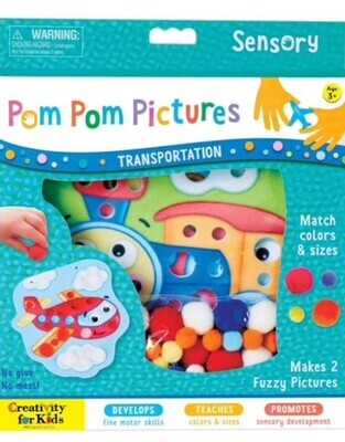 Creativity for Kids Transportation Pom Pom Sensory Pictures