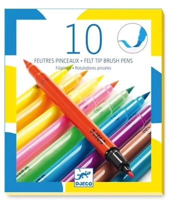 Djeco 10 Felt Brush Pens / Classic