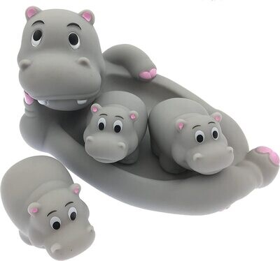 Hippo Family Bath pals 4 Piece Set