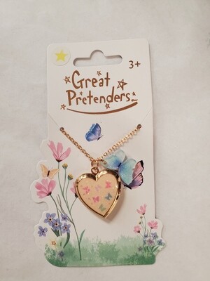 Great Pretenders Butterfly Heart Locket Necklace