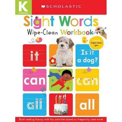 Scholastic Kindergarten Wipe Clean Sight Words Workbook