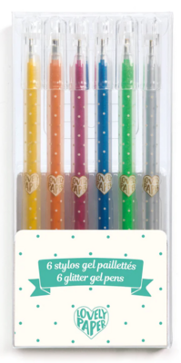 Lovely Paper Glitter Gel Pens 6 Pack