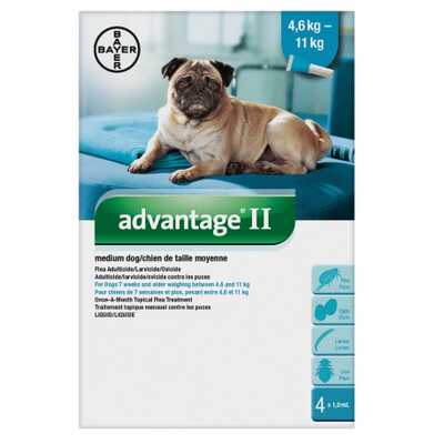 Bayer Advantage II Medium Dog 4.6kg-11kg 4Pk