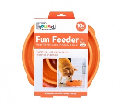 Outward Hound Orange Fun Feeder Slow-Bowl Mini