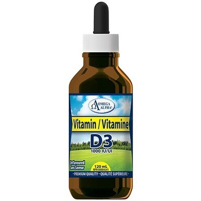 Omega Alpha Unflavoured Vitamin D3 1000 IU Regular 120Ml