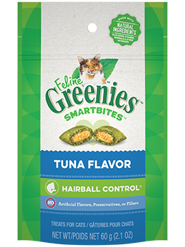 Greenies Tuna Flavour Feline Smartbites Hairball Control Treats 2.1oz
