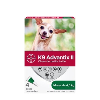 Bayer Advantix II Small Dog under 4.5kg 4pk