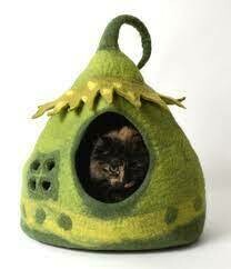 Dharma Dog Karma Cat Wool Felt Fairy House Green