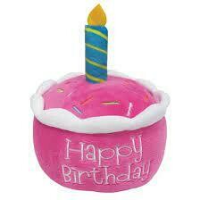 Fou Fou Dog Pink Plush Birthday Cake