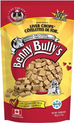 Benny Bully&#39;s Beef Liver Chops Cat Treats 30g