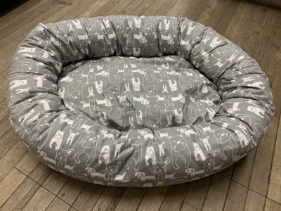 Aviva Designs Grey Puppies Luxe Oval Pet Bed