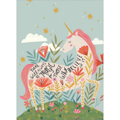 Tree Free Magical Floral Unicorn Birthday Card
