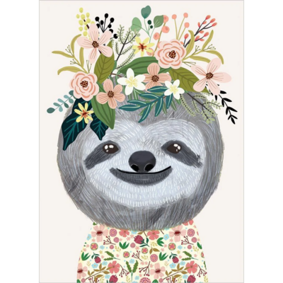 Tree Free Happy Sloth Blank Card