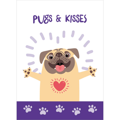 Tree Free Pugs and Kisses Blank Card