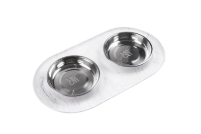 Messy Cats Marble Silicone Feeder w/ Stainless Steel Bowl 1.75cups