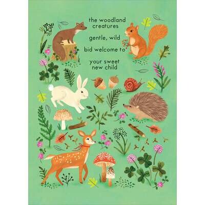 Tree Free Woodland Welcome Baby Card