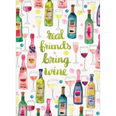 Tree Free Friends Bring Wine Birthday Card