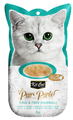 Kit Kat Purr Purees Tuna &amp; Fibre Hairball 4 x 15g for Cats
