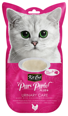 Kit Kat Purr Puree Plus + Urinary Care with Chicken + Cranberry 4 x 15g for Cats