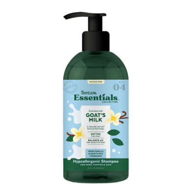 Tropiclean Eassentials Goat&#39;s Milk &amp; Vanilla Shampoo 16oz