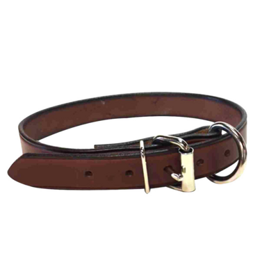 HotDogs Brown Leather Collar