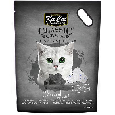 Kit Cat® Classic® Crystal Silica Cat Litter Charcoal Unscented 4kg