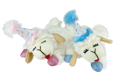 Multipet Lambchop 4.5" with Birthday Hat for Cats