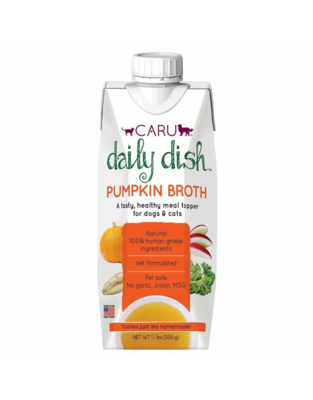 Caru Daily Dish Pumpkin Broth for Dogs &amp; Cats 17.5oz