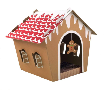 Companion Gear Holiday Gingerbread House Scratcher for Cats