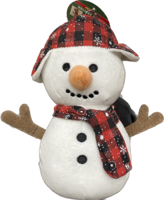 Pet Sport Holiday Snowman with Hat Plush Dog Toy