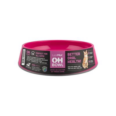LickiMat Oh Bowl - Oral Health Bowl for Cats - Pink