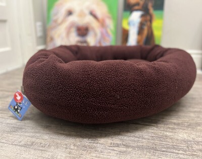Aviva Designs Burgundy Berber Oval Pet Bed