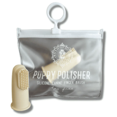 Wag &amp; Bright Puppy Polisher Finger Brush with Zip Travel Case