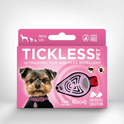 Tickless Classic Pink Ultrasonic Tick and Flea Repellent