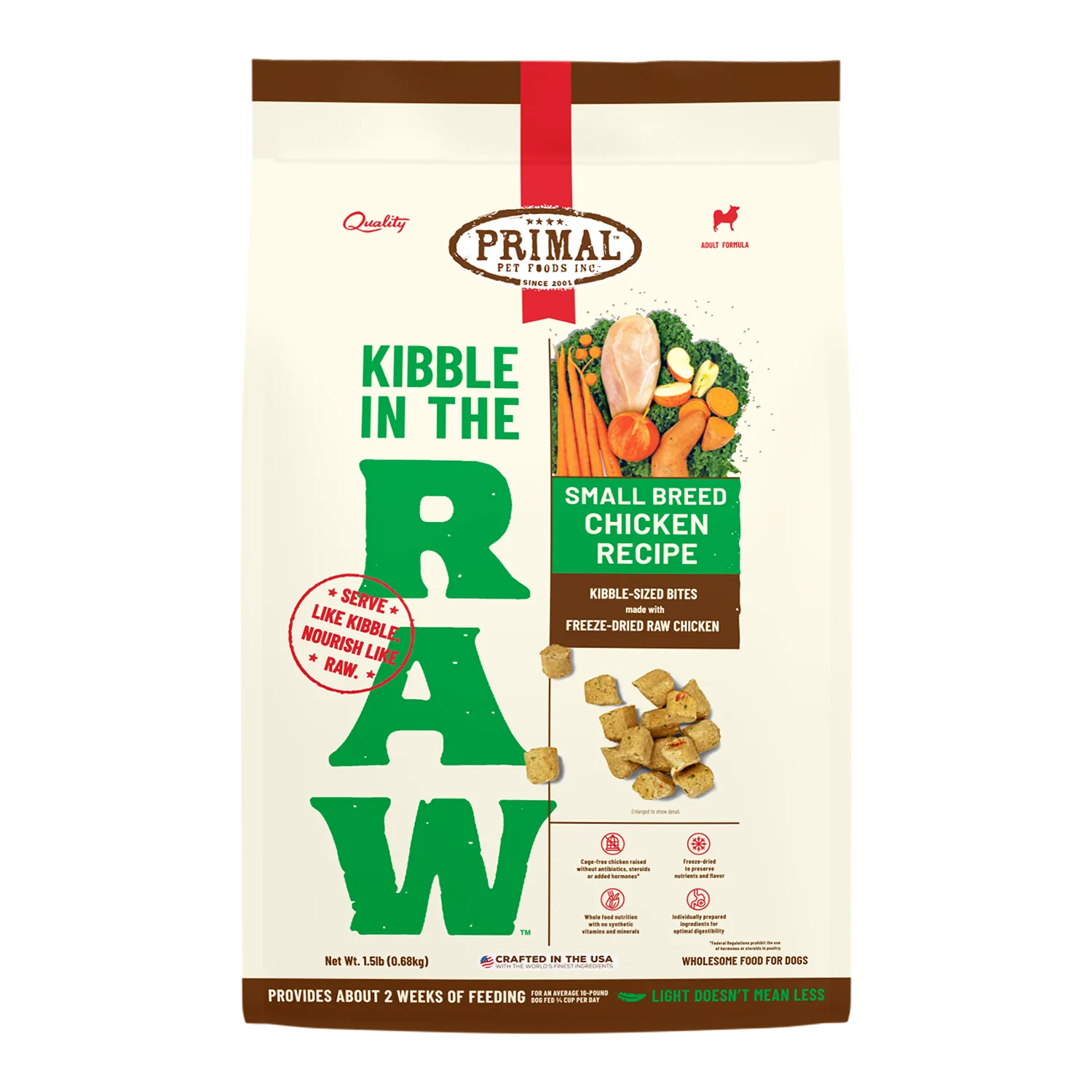 Primal Kibble in the Raw Small Breed Chicken Recipe for Dogs
