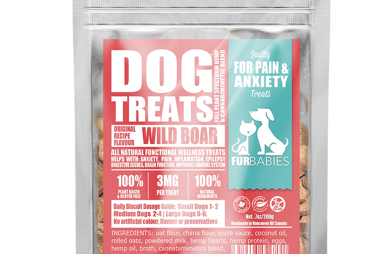 Furbabies Wild Boar flavoured all natural dog treats - 200g bag