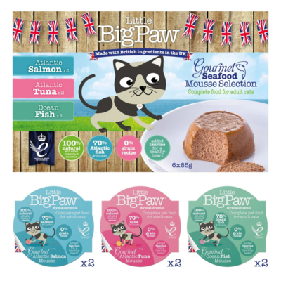 Little Big Paw Gourmet Seafood Mousse Variety Pack 6 x 85g (3oz)