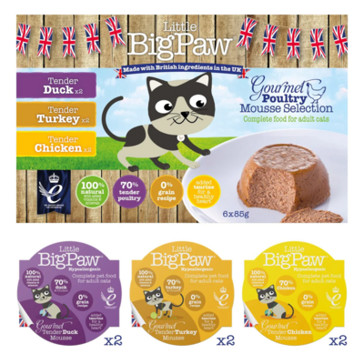 Little Big Paw Gourmet Poultry Mousse Variety Pack 6 x 85g (3oz)