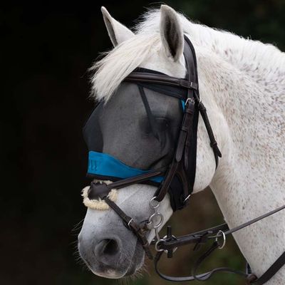 Woof Wear Ride On Fly Mask Black &amp; Turquoise