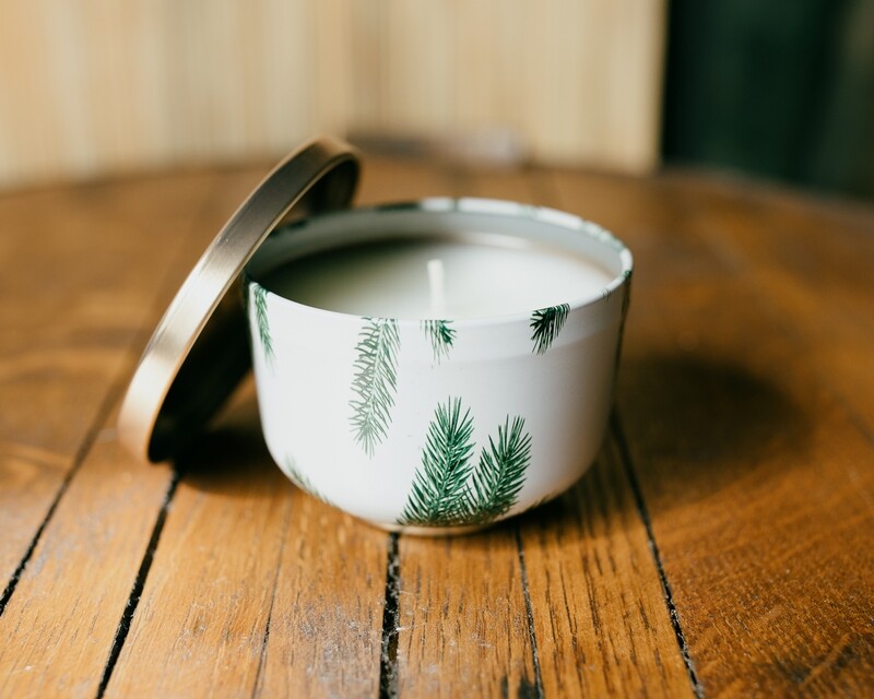 frasier fir tin candle