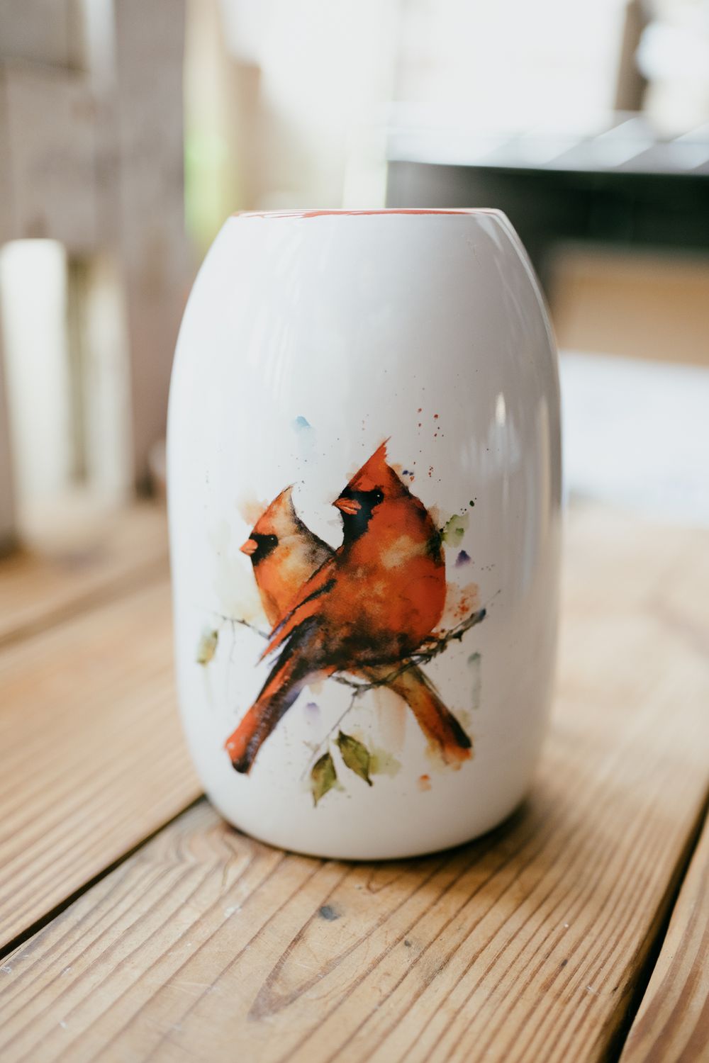 cardinal pair vase