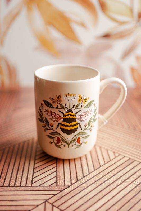 floral bee mug